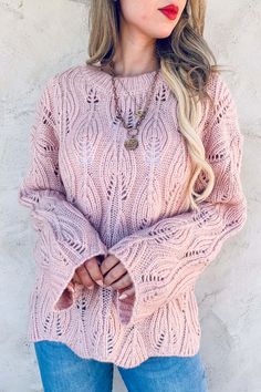 Leaf Texture Knit Sweater – ENVE Apparel Cute Sweater Dresses, Textured Knit Sweater, Latest Sweater, Leaf Texture, Mesh Long Sleeve