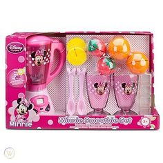 minnie's smoothie set with cups and spoons