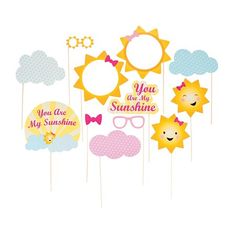 Sunshine Birthday Theme, Sun Theme, Photo Stick, Sunshine Theme, Sunshine First Birthday, Sunshine Photos, Sunshine Birthday Parties, Sunshine Party, Sun Birthday