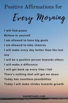 a poem that says positive affirmations for every morning