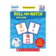 roll and match math game with numbers