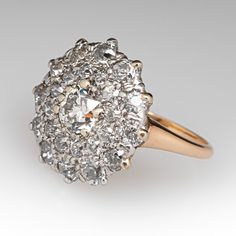 an old cut diamond cluster ring