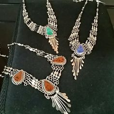 Stunning Peruvian Necklaces, Handcrafted In Peru. Brand New. Chains Made Of Alpaca Metal. Price Is Per Piece . Turquoise, Tiger Eye, Lapis Tiger Eye, Alpaca, Peru, Womens Sizes, Necklaces, Women Jewelry, Turquoise, Brand New, Chain