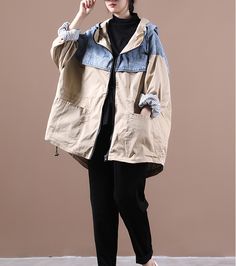 Long Women Casual Hooded Parka Plus Size Coat Jacket ,Custom make service available! Please feel free to contact us if you want this dress custom made.Materials used: cotton blendedSize: M: chest:112 cm length:98-106 cm sleeve：56 cm L : chest:116 cm length:99-107 cm sleeve：57 cm Most of our dresses are made of cotton linen fabric, soft and breathy. loose dresses to make you comfortable all the time.Flattering cut. Makes you look slimmer and matches easily.Payment:We accept payment by paypal and Oversized Cotton Parka For Fall, Oversized Beige Hooded Parka, Beige Oversized Hooded Parka, Oversized Beige Long Sleeve Parka, Oversized Khaki Patchwork Outerwear, Oversized Beige Parka With Long Sleeves, Oversized Beige Parka, Oversized Beige Outerwear With Adjustable Hood, Trendy Beige Cotton Outerwear