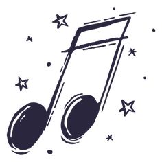 Music note with stars PNG Design