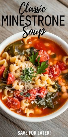 Minestrone Soup Easy Homemade Minestrone Soup, Minastonie Soup, Minestrone Soup Recipe Italian, Recipe For Minestrone Soup, Chicken Minestrone Soup, Classic Minestrone Soup Recipe, Best Minestrone Soup, Best Minestrone Soup Recipe, Italian Minestrone Soup Recipe