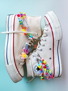 Original Custom Name Shoe Charm Beaded Shoe Chain Rainbow Beaded Shoe Charm Beaded Sneaker Chain Shoe Chain Y2k Jewelry - Etsy Beaded Shoe Charm, Beaded Shoe, Shoe Accessories Diy, Shoe Chain, Beaded Shoes, Dopamine Decor, Y2k Jewelry, Bead Charms Diy, Sneaker Jewelry