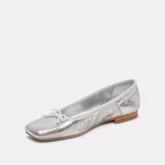 ANISA Ballet Flats Silver Distressed Leather | Designer Ballet Flats – Dolce Vita Designer Ballet Flats, Silver Ballet Flats, Silver Flats, Leather Ballet Flats, Leather Silver, Distressed Leather, For Love And Lemons, Bow Detail, Dream Wardrobe