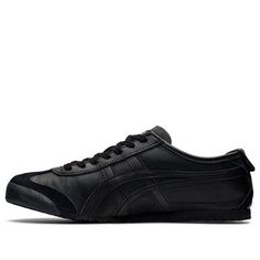 Onitsuka Tiger MEXICO 66 Shoes 'Black' 1183C102-002 Black Sports Sneakers With Stitched Sole, Black Sneakers With Stitched Sole For Sports, Classic Black Sneakers With Leather Sole, Classic Black Formal Sneakers, Asics Tiger, Tiger Mexico 66, Onitsuka Tiger Mexico 66, Mexico 66, Asics Sneakers