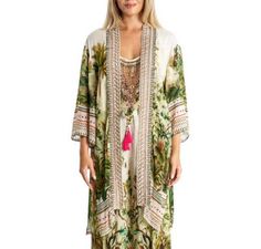 Tropical Paradise Open Cape | La Moda Clothings Women's Open Cape Kimono Online, Cape Outfit, Oversized Pullover Sweaters, Cape Tops, Womens Poncho, Jacket Cape, San Paolo, Kimono Duster, Long Trench