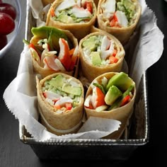 a tray filled with lots of different types of food