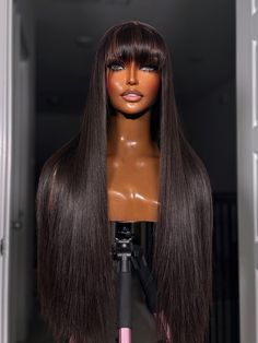 Lace: 5 x 5 Closure Length: 24" Texture: Super loose wave Lace Wigs Styles, Braided Hairstyles For Black Women Cornrows, Wig Black, Frontal Wig Hairstyles, Cabello Hair, Bridal Hair Inspiration, Contrast Dress, Straight Bangs, Hair Due