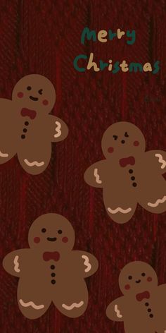 a group of gingerbreads with the words merry christmas written on them