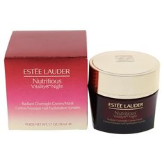 Estee Lauder Nutritious Vitality8 Radiant Night Creme-Mask by Estee Lauder for Women - 1.7 oz Mask Estee Lauder Pleasures, Estee Lauder Nutritious, Thick Moisturizer, Brightening Skincare, Estee Lauder Beautiful, Advanced Night Repair, Estee Lauder Double Wear, Skincare Set, Estee Lauder