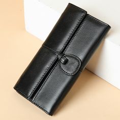 Free U.S. shipping. Style:  , color:Black, suite for season：Spring, Summer, Autumn ，Going out, Travel, Work, Material Genuine Leather, Black Genuine Leather Long Wallet Card Hold Vintage Women's Wallets Luxury Rectangular Wallets For Work, Long Wallet Woman, Black Suite, Wallet Craft, Outfits Vintage, Women's Wallets, Vintage Backpacks, Oversized Tote Bag, Women Wallet