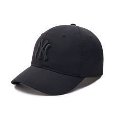 the new york yankees baseball cap is shown in black, with an embroidered ny logo on it