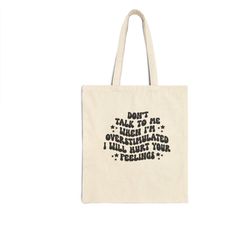 Overstimulated Tote Bag. The perfect everyday bag. This canvas/cotton tote bag features a fun and sassy htv quote.  This bag would make a great gift! Trendy Canvas Bag With Letter Print For Everyday Use, Casual Shoulder Bag With Graphic Print For Shopping, Trendy Graphic Print Shoulder Bag For Everyday, Casual Graphic Print Shoulder Bag For Shopping, Casual Canvas Bag With Graphic Print For Daily Use, Trendy Graphic Print Canvas Bag For Everyday Use, Casual Canvas Bag With Graphic Print, Trendy Cotton Shoulder Bag Gift, Fun Cotton Bags For Everyday Use