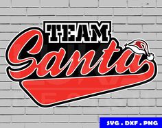 the team santa logo on a brick wall