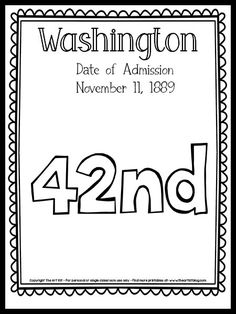 a black and white photo with the words washington, date of admission november 11, 1939