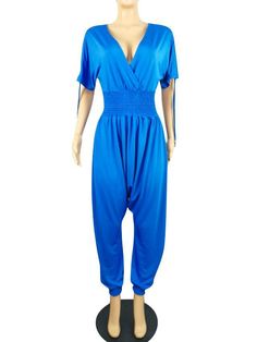 Product DetailsPattern Type: PlainNeckline: V-neckDetails: ElasticitySeason: FallMaterial: Polyester.SpandexFabric: High StretchSheer: NoFit Type: LooseLining: NoType: Natural Casual V-neck Stretch Jumpsuits And Rompers, Stretch V-neck Jumpsuits And Rompers For Loungewear, Spring Stretch Jumpsuits And Rompers For Yoga, Blue Elastane Jumpsuits And Rompers, Spring Yoga Stretch Jumpsuits And Rompers, Casual Jumpsuits And Rompers For Yoga In Spring, Stretch Elastane V-neck Jumpsuits And Rompers, Summer Yoga Jumpsuits And Rompers In Elastane, Stretch Elastane Jumpsuits And Rompers For Summer