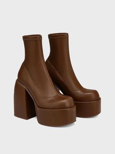 An exclusive offer for you——Affordable prices at Kollyy store, SPU: 48Q1TSO7OCE45, Color: Black White Brown Denim Blue, Toe Type:Square Toe, Shoes type:Sock Boots. Casual Square Toe Platform Boots, Brown Casual Platform Boots With Square Toe, Casual Brown Platform Boots With Square Toe, Casual Brown Square Toe Platform Boots, Trendy Brown Boots For Streetwear, Trendy Brown Streetwear Boots, Modern Brown Platform Boots For Fall, 70s Inspired Outfits, Sock Boots