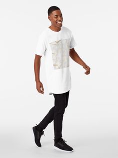 "MARMOR GOLD" T-Shirt von GluecksMantra | Redbubble Old Timer, Wise One, Long T Shirt, Black Dots, Long Tshirt, Print Chiffon, Mode Inspiration, Acrylic Block, Comfy Tees