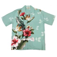 Point Floral Print Hibiscus Flower Aloha Shirt | Green - Muumuu Outlet Pink Hawaiian Shirt, White Hawaiian Shirt, Anniversary Dress, Resort Dress, Funny Hawaiian Shirts, Black Hawaiian Shirt, Floral Hawaiian Shirt, Shirt Outfits, Matching Patterns