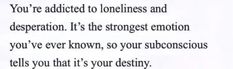 a poem written in black ink on white paper with the words, you're added to lonlessness and desperation it's the strongest emotion