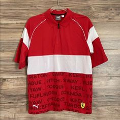 Puma Sf Scuderia Ferrari Street Polo Shirt Men’s Red Size S New Casual Red Polo Shirt For Sports, Red Collared Polo Shirt With Graphic Print, Red Collared Polo Shirt For Sports, Ferrari Polo Shirt, Sporty Red Short Sleeve Polo Shirt, Urban Red Sports T-shirt, Grey Polo Shirt, Puma Shirts, Rugby Men