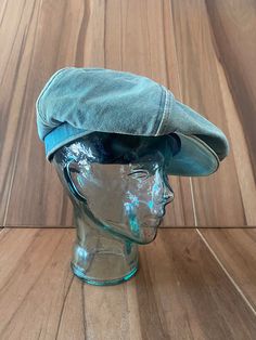 Vintage denim newsboy 8 crown pieces hat size 7 1/8. Good used condition, some wear, 100% cotton.  ** Please, check carefully the measurements, photos and description of the article before buying it, we do not accept changes or returns.   Approximate circumference measurements: 22 1/2". Let me know if you have any questions or would like to see additional photos. International buyers: Please ask for the shipping rates speciality for your country. Blue Denim Visor Hat, Faded Vintage Hat, Vintage Hats With Curved Brim In Medium Wash, Vintage Adjustable Hat In Faded Color, Vintage Adjustable Faded Hat, Blue Washed Cap, Faded Vintage Cap, Vintage Denim Blue Hat With Curved Brim, Vintage Curved Brim Denim Blue Hat