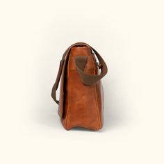 Roosevelt Buffalo Leather Satchel Messenger Bag | Amber Brown