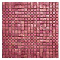 pink glass mosaic tile on white background