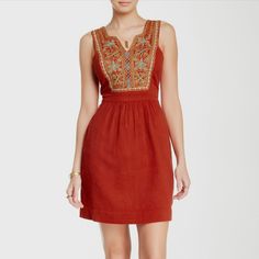 Nwot Gorgeous Burnt Orange Dress With A Lovely, Delicately Embroidered Neckline. 100% Cotton / Made In India. Excellent Condition, And Originally Cost $129. Flattering Fit! New To Poshmark? You Can Use Promo Code Cp222 For $10 Off Your First Purchase Tags: Boho Chic, Bohemian, Pumpkin Spice, Pumpkins, Casual, Comfy, Formal, Cute, Embroidery, Strappy, Asos, Zara, Skater Dress, Minidress, Dollskill, Sexy, H&M, Gap, Fashion Nova, Free People, Anthropologie Sleeveless Cotton Dress With Embroidered Neckline, Fitted Sleeveless Dress With Embroidered Neckline, Casual Sleeveless Dress With Floral Embroidery, Casual Sleeveless Embroidered Fitted Dress, Casual Fitted Sleeveless Embroidered Dress, Casual Sleeveless Embroidered Dress, Sleeveless Embroidered Dress With Embroidered Neckline, Gap Fashion, Pink Floral Maxi Dress