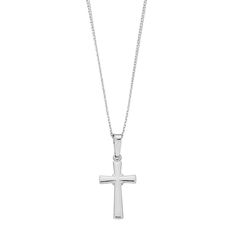 Wear your faith over your heart when you don this sterling silver cross pendant necklace.PENDANT DETAILS Pendant length: 1.5 in. Chain length: 18 in. Chain type: cable Clasp: spring-ring Metal: sterling silver Plating: rhodium Packaging: boxed   Size: One Size. Color: Grey. Gender: female. Age Group: adult. Stainless Steel Cross Pendant, Silver Cross Pendant, Sterling Silver Cross Pendant, Cross Pendant Necklace, Cross Jewelry, Sterling Silver Cross, Gold Cross, Fine Jewelry Designers, Silver Cross