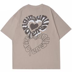 Jumpsuit Men, Heart Tee, Oversized Graphic Tee, Green Day, Streetwear Women, Heart Print, Quality Control, Graphic Shirts, Urban Fashion