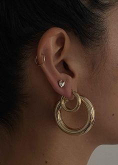 Overstated hoops dress up any look. Luxuriously weighted—but won't weigh you down.Style with a classic herringbone chain. Hinged back closure. 14k solid gold—always Hollow Weight: 3.3g per earring Inner diameter: 26mm Total diameter: 39mm Thickness: 6.5mm Hoop Care: Handle gently to prevent dents, as our hoops are delicate and cannot be easily repaired. Hoop Dress, Diamond Crown Ring, Micro Pave Ring, Fall Rings, Marquise Diamond Ring, Pearl Drop Necklace, Statement Hoop Earrings, Gold Baroque, Herringbone Chain