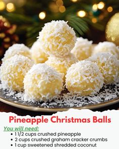 pineapple christmas balls recipe on a plate