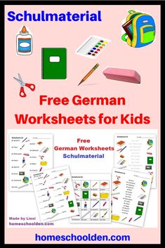 the german worksheets for kids with pictures and instructions to learn how to use them