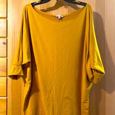 Nwot White Birch Dolman Style Mustard Colored Top Size Xl. Super Soft!! 3/4 Sleeves Mustard Oversized Casual Top, Yellow Bohemian One-size Poncho, White Birch, Mustard, Womens Tops, Women Shopping, Gold, White, Color