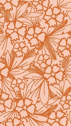 an orange and white floral pattern