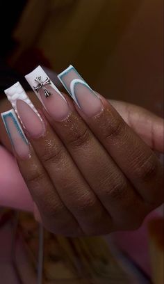 Kaws Nails, 16 Nails, Fye Nails, Summer Sets, Acrylic Toe Nails, Acrylic Nail Set, Hard Nails, Drip Nails, Colored Acrylic Nails