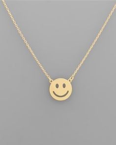 Smiley Face Necklace-Gold - Southern Grace Creations Affordable White Smiley Face Jewelry, Male Necklace, Smiley Face Necklace, Football Hoodies, Face Pendant, Face Necklace, Inspirational Tees, Weekly Outfits, You Smile