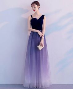 Prom Dress Purple, Gaun Koktail, डिजाइनर कपड़े, Smart Casual Women Outfits, Tulle Long Prom Dress, Purple Tulle, Tulle Bridesmaid, Ombre Prom Dresses, Tulle Party Dress