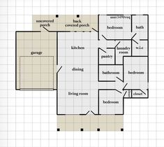 a floor plan for a house with three rooms