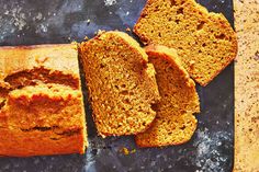 a loaf of pumpkin bread cut into slices