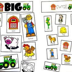 the worksheet is filled with pictures of farm animals and farmer's life