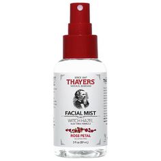 Flower Power. Make your skin bloom with THAYERS Rose Petal Facial Mist. This gentle mist is derived from a time-honored formula, developed by Thayers to cleanse, tone, moisturize, and balance the pH level of skin. In addition to containing pore-cleansing Rose Water and certified organic Aloe Vera, this unique, proprietary blend also contains certified organic, non-distilled Witch Hazel that's grown exclusively for Thayers on a family farm in Fairfield County, Connecticut. By avoiding distillatio Aloe Vera Toner, Alcohol Free Toner, Natural Healing Remedies, Diy Remedies, Facial Spray, Facial Mist, Face Mist, Face Hydration, Natural Diy