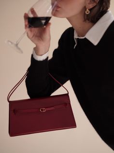 Dark Cherry Shoulder Bag (Pre-order Only. 3rd Restock will ship Late M Luxury Travel Clutch Baguette Bag, Luxury Baguette Clutch For Everyday Use, Designer Clutch Baguette Bag With Detachable Strap, Designer Baguette Clutch With Detachable Strap, Luxury Clutch Baguette Bag For Everyday Use, Luxury Clutch Baguette Bag With Top Carry Handle, Chic Rectangular Flap Bag With Palladium Hardware, Elegant Flap Bag With Palladium Hardware, Timeless Office Baguette Bag With Detachable Handle