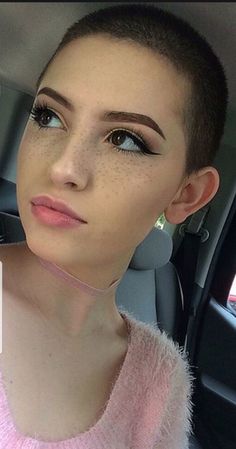 Buzz Fade Women, Black Buzzcut Women, Dark Blue Buzzcut, Buzzcut Women Big Forehead, Almost Buzzed Hair, Long Haircut Men, Buzzcut Women Aesthetic, Feminine Buzz Cut