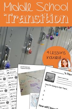 the middle school transition worksheet includes four lessons for students to learn how to use them